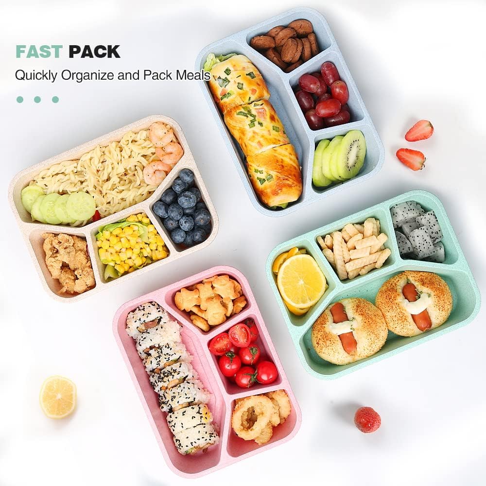 BentoBox – Sett med 4 Snacks Bokser med Skillevegger Luvikno
