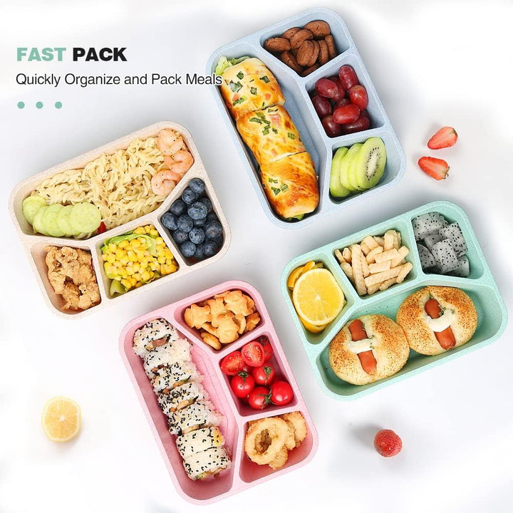 BentoBox – Sett med 4 Snacks Bokser med Skillevegger Luvikno