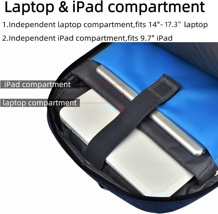 Vanntett reise laptop ryggsekk med USB-port og organisert lagring | Luvikno