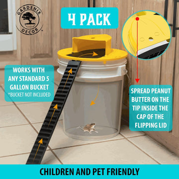 4-Pack Bucket Lokk Mus Falle Luvikno