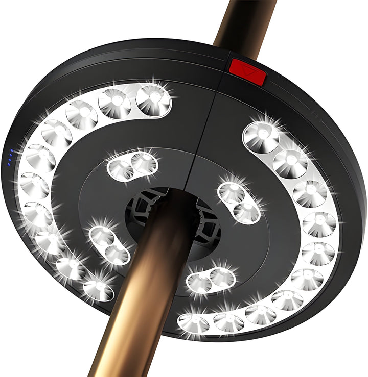 Luvikno | LumoClip LED Skjermlys med Batteri | 3 Lysstyrkenivåer & 360° Lys | USB Lading | For Balkong, Hage & Camping