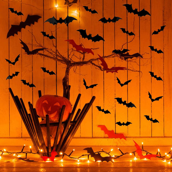 Bats Veggdekorasjonsklistremerker - Halloween Dekorasjonsklistremerker For Hjemmedekor (120 Stk) Luvikno
