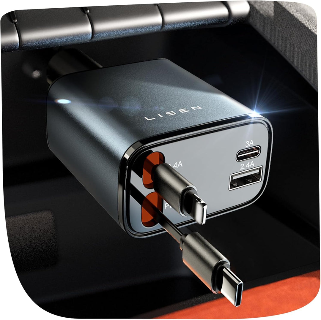 Luvikno | Sammenleggbart Bil-lader 69W USB C