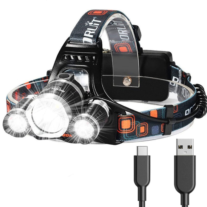Luvikno | Hqdz-Td 20000 Lumen Oppladbar Hodelykt - Vanntett, Justerbart Lys For Utendørs, Jakt, Camping