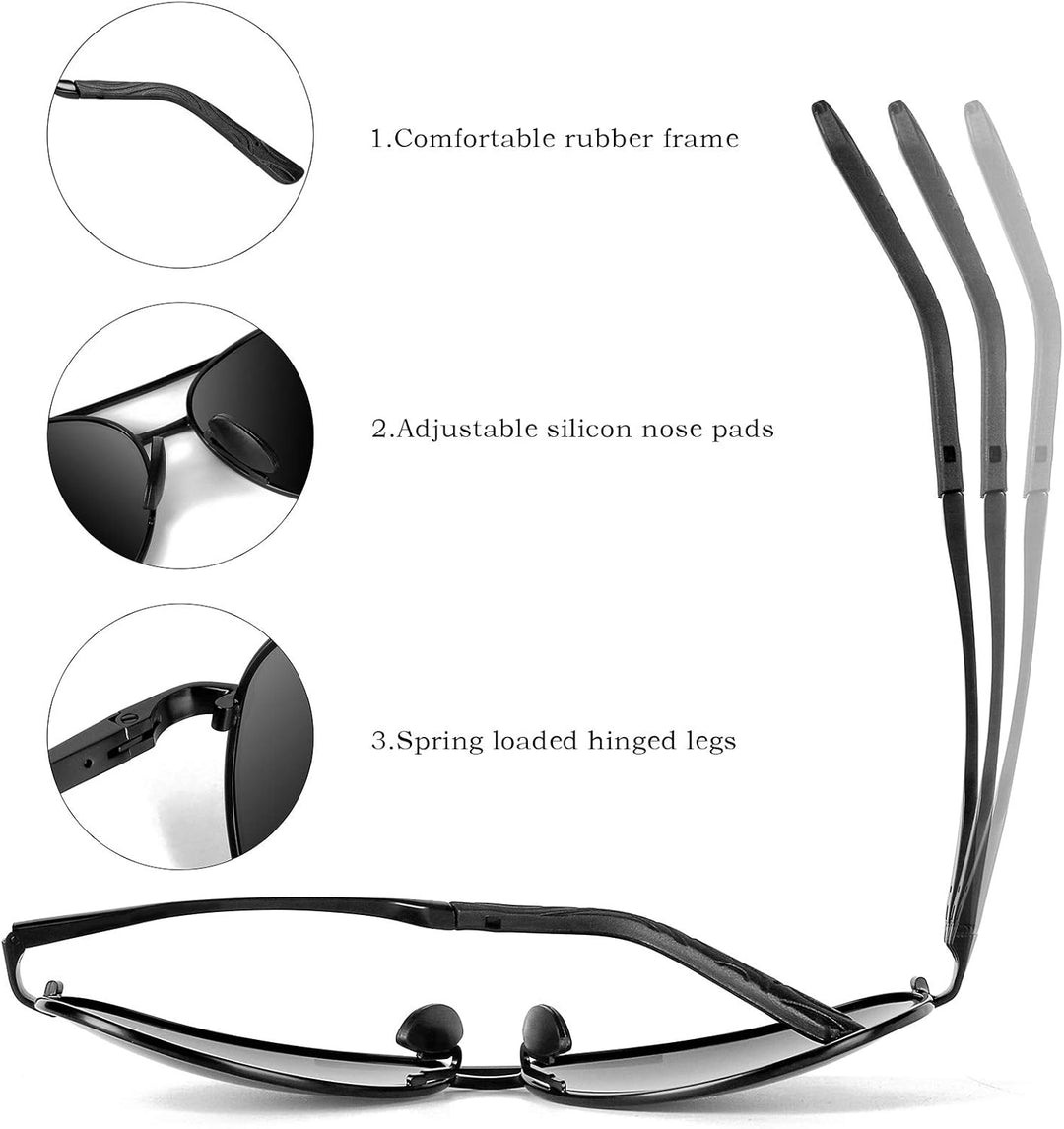 Premium Polariserte Aviator Solbriller - Joey | Luvikno