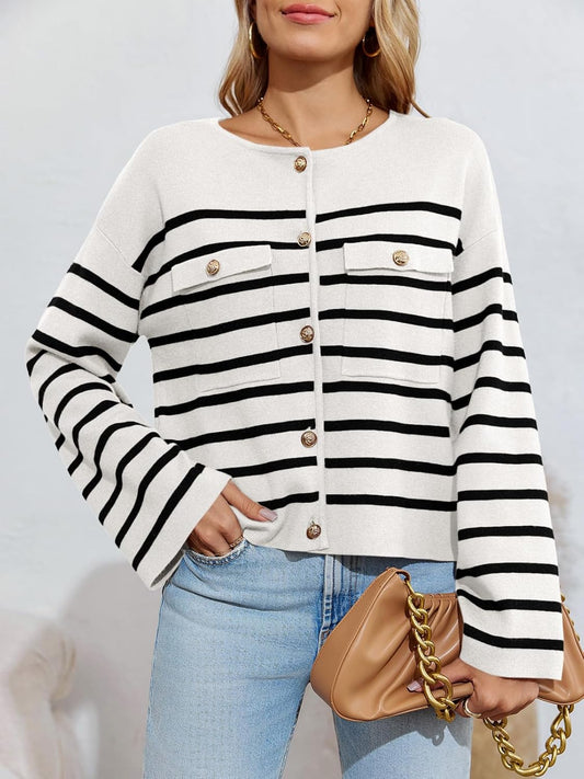 Luvik | Blazer à boutons avec poches rayé