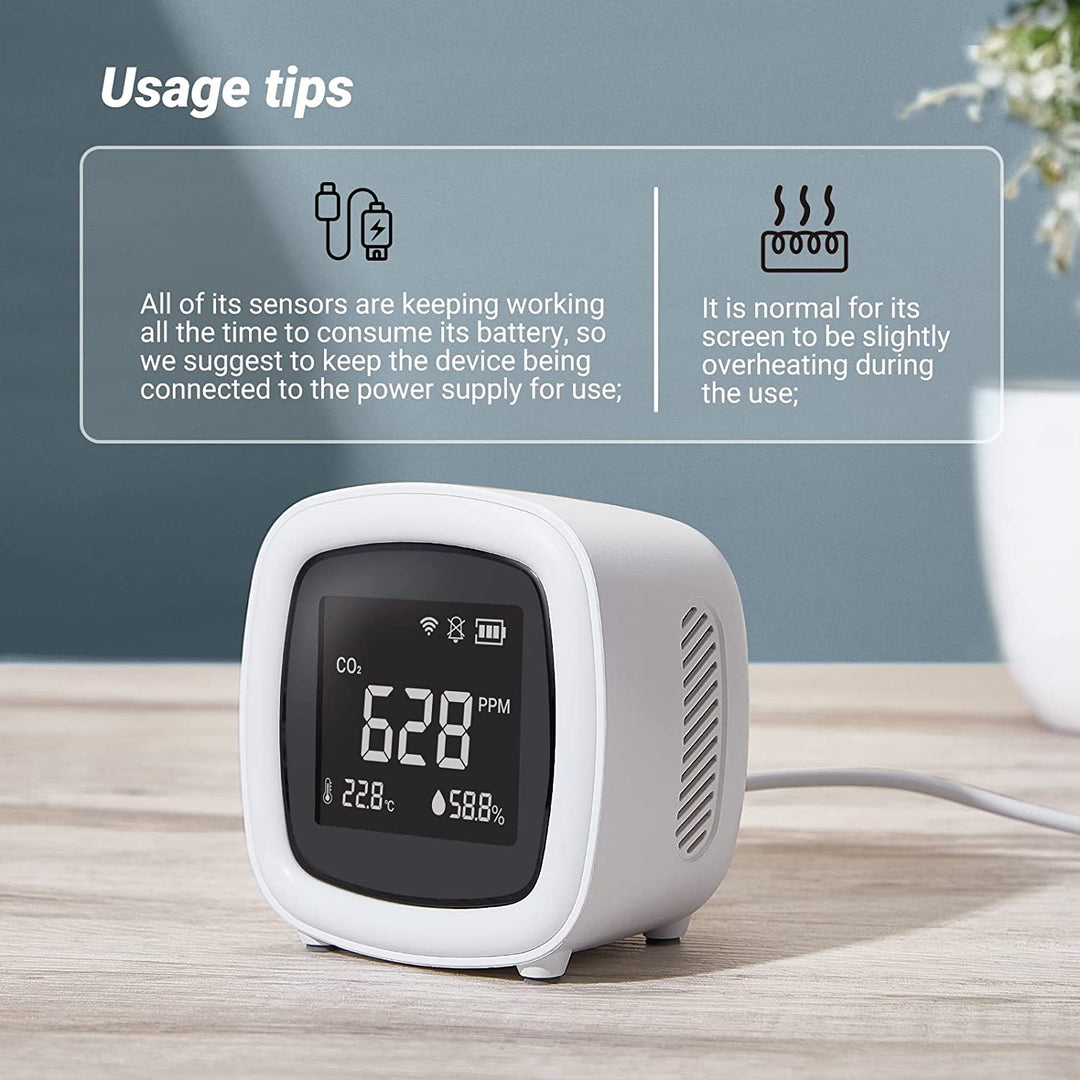 INKBIRD WiFi 3-i-1 Innendørs CO2 Detektor IAQM-068W | Luvikno