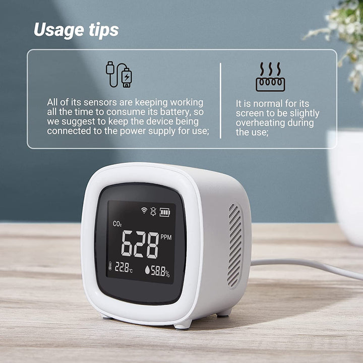 INKBIRD WiFi 3-i-1 Innendørs CO2 Detektor IAQM-068W | Luvikno