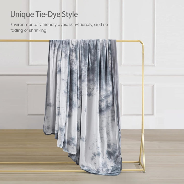 Tie-Dye Kjøleteppe – Q-Max > 0.5, Dobbeltsidig & Stilig Farge Grå | Luvikno