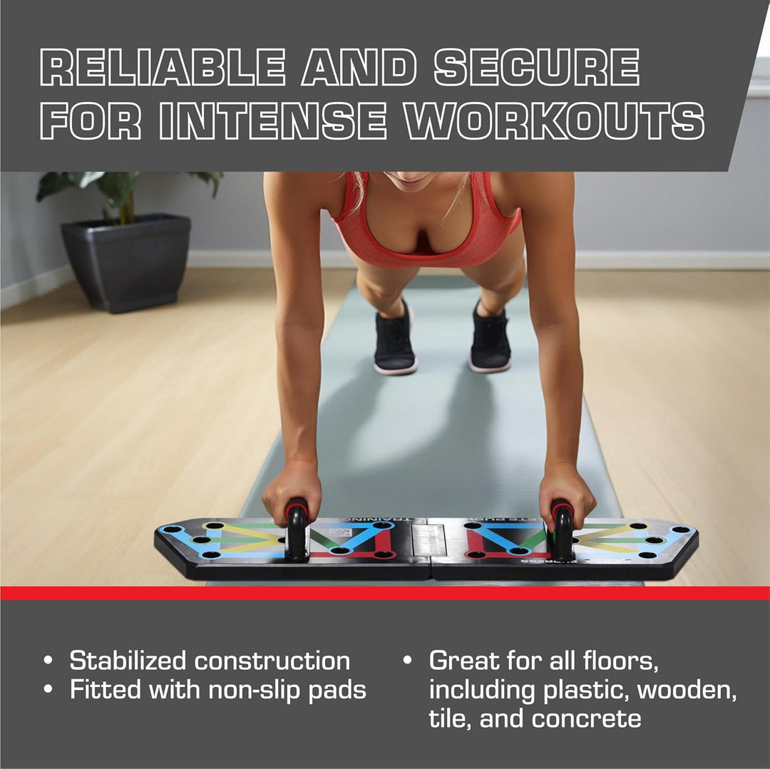 FlexiFit - Sammenleggbart Push-Up Treningsbord med Fargekoding Luvikno