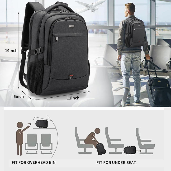 Vanntett reise laptop ryggsekk med USB-port og organisert lagring | Luvikno