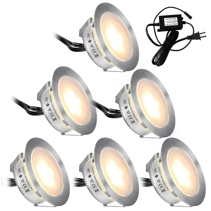 Luvikno | Smy Lighting 6-Pack Led Deck Lights, Vanntett Ip67, Varm Hvit, Rustfritt Stål, Lav Spenning
