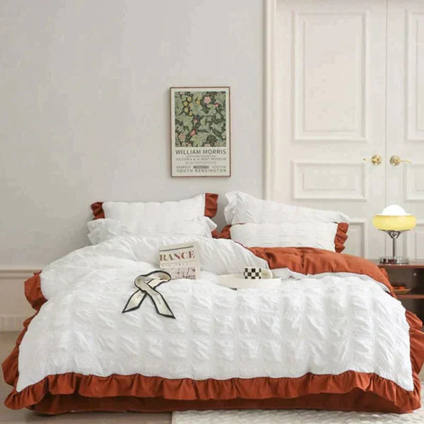 Icy Seersucker Sommer Kjøl Quilt Blonde 4-delt Sett | Luvikno