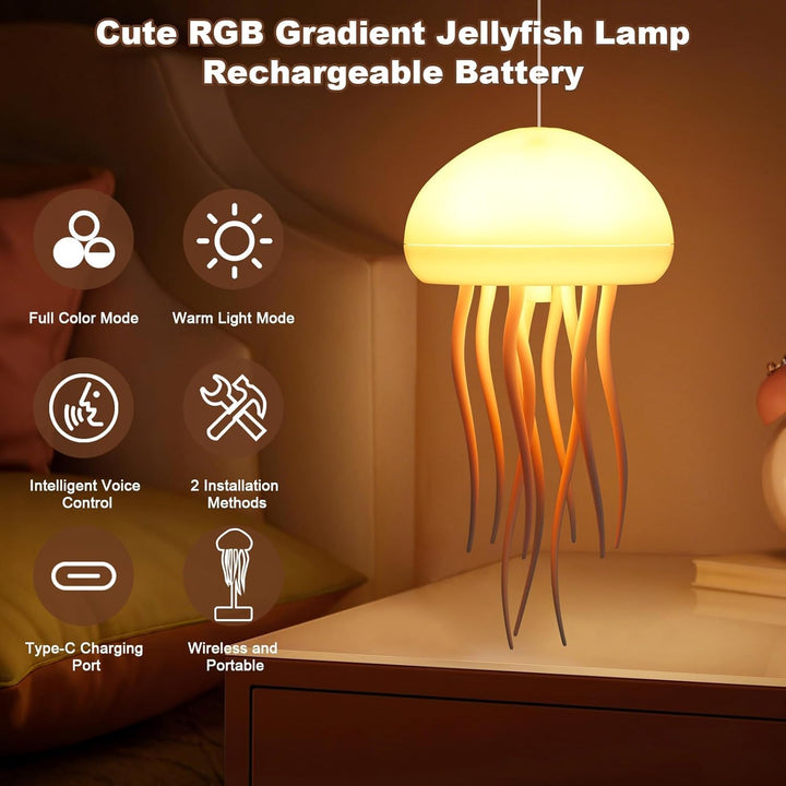 LED Stemningslampe | Livaktig Manetlys for Soverom Luvikno