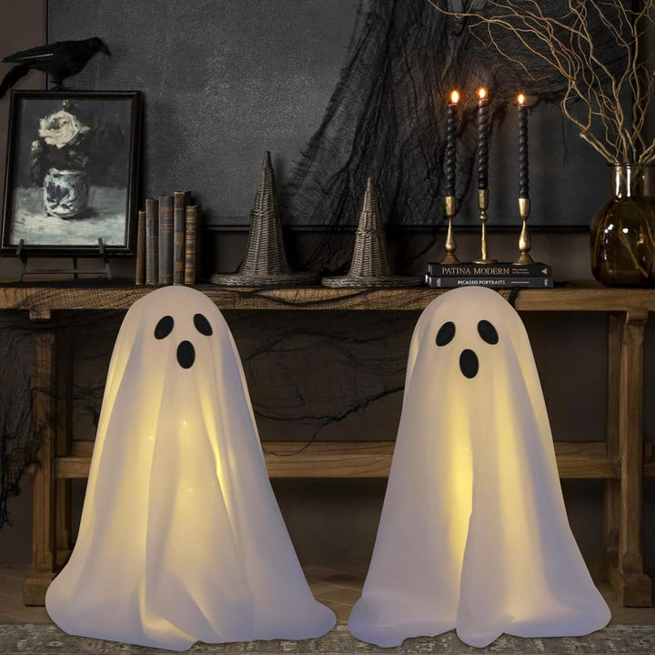 SKUMLE GHOST HALLOWEEN DEKOR - LYSKJEDER BATTERIDREVET Luvikno