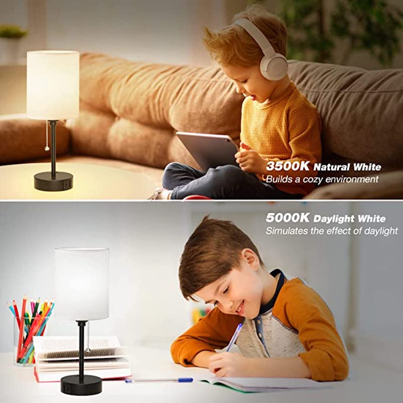 Luvikno | Elegant Bordlampe med Smarte Ladealternativer og Tre Farger