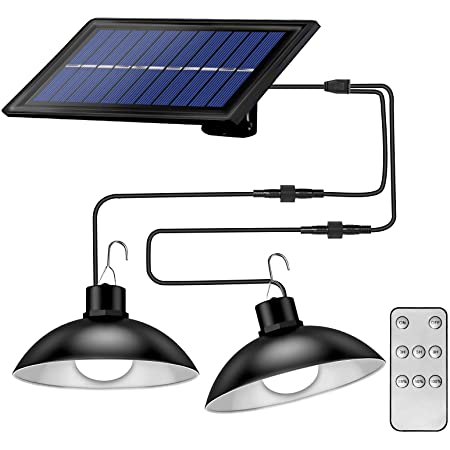 SolarDuo LED Lamp Sett på Solenergi med Fjernkontroll | Luvikno