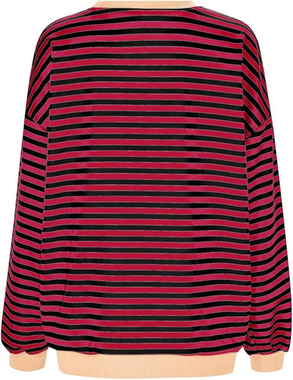 Luvik | Mukava Ylipitkä Raidallinen Neule