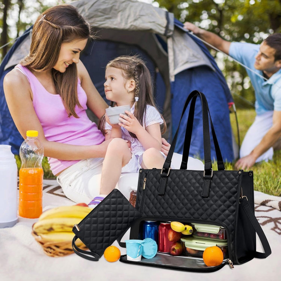 2-i-1 Isolert Lunsj- og Laptop Tote for Arbeid og Reise | Luvikno