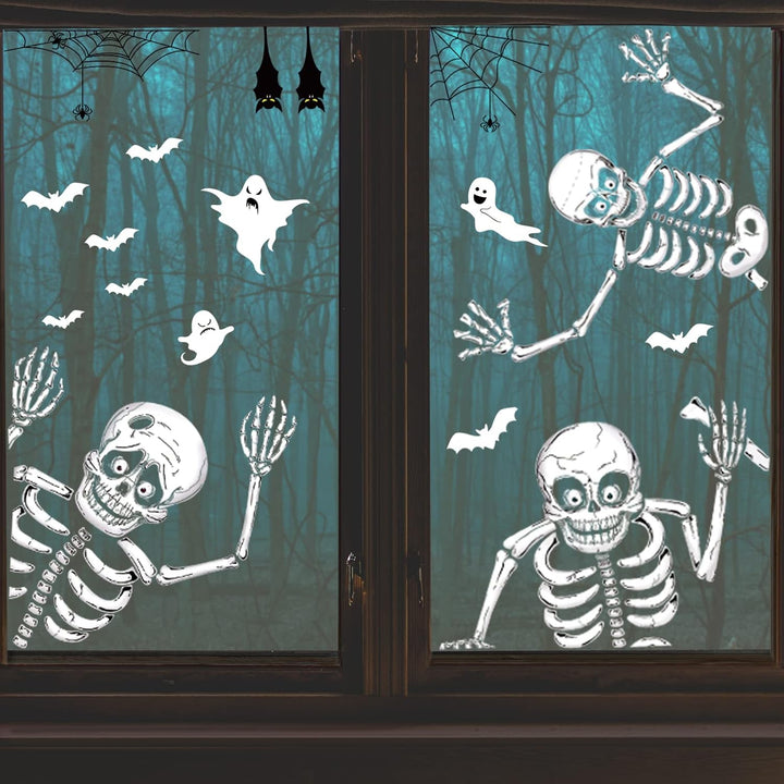 140PCS Halloween Vindu Klistermerker Dekor - Dobbeltsidige Avtakbare Klistremerker For Innendørs Halloween Fest Dekorasjoner Luvikno
