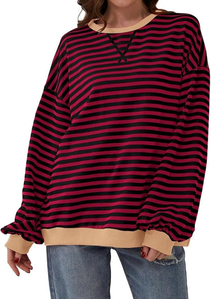 Luvik | Mukava Ylipitkä Raidallinen Neule