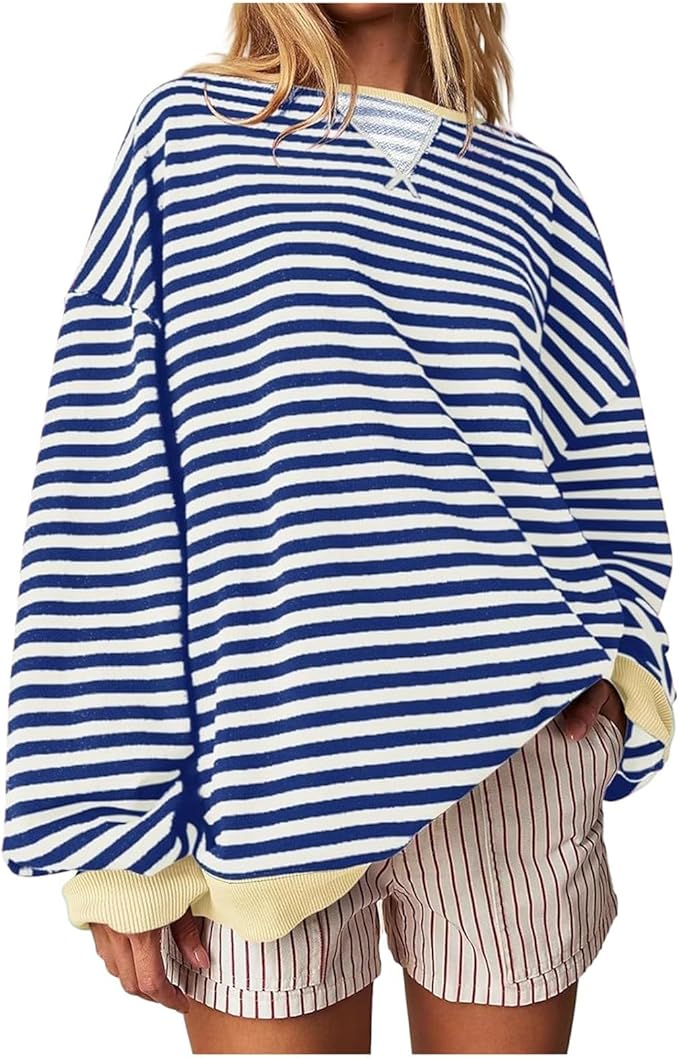 Luvik | Mukava Ylipitkä Raidallinen Neule