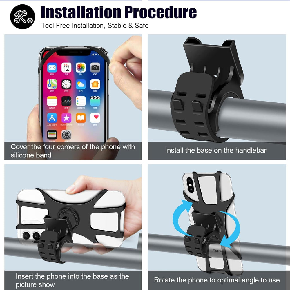 Sykkel telefonholder 360° roterbar avtakbar | Luvikno