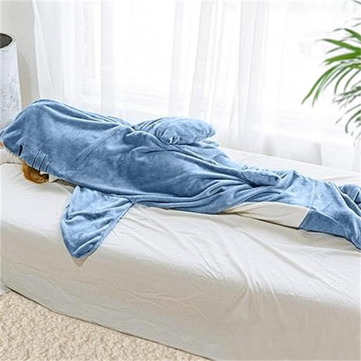Plush Shark Blanket Hoodie – Behagelig Bærbar Teppe | Luvikno