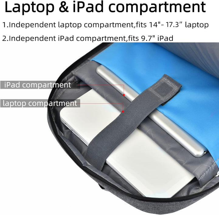 Vanntett reise laptop ryggsekk med USB-port og organisert lagring | Luvikno