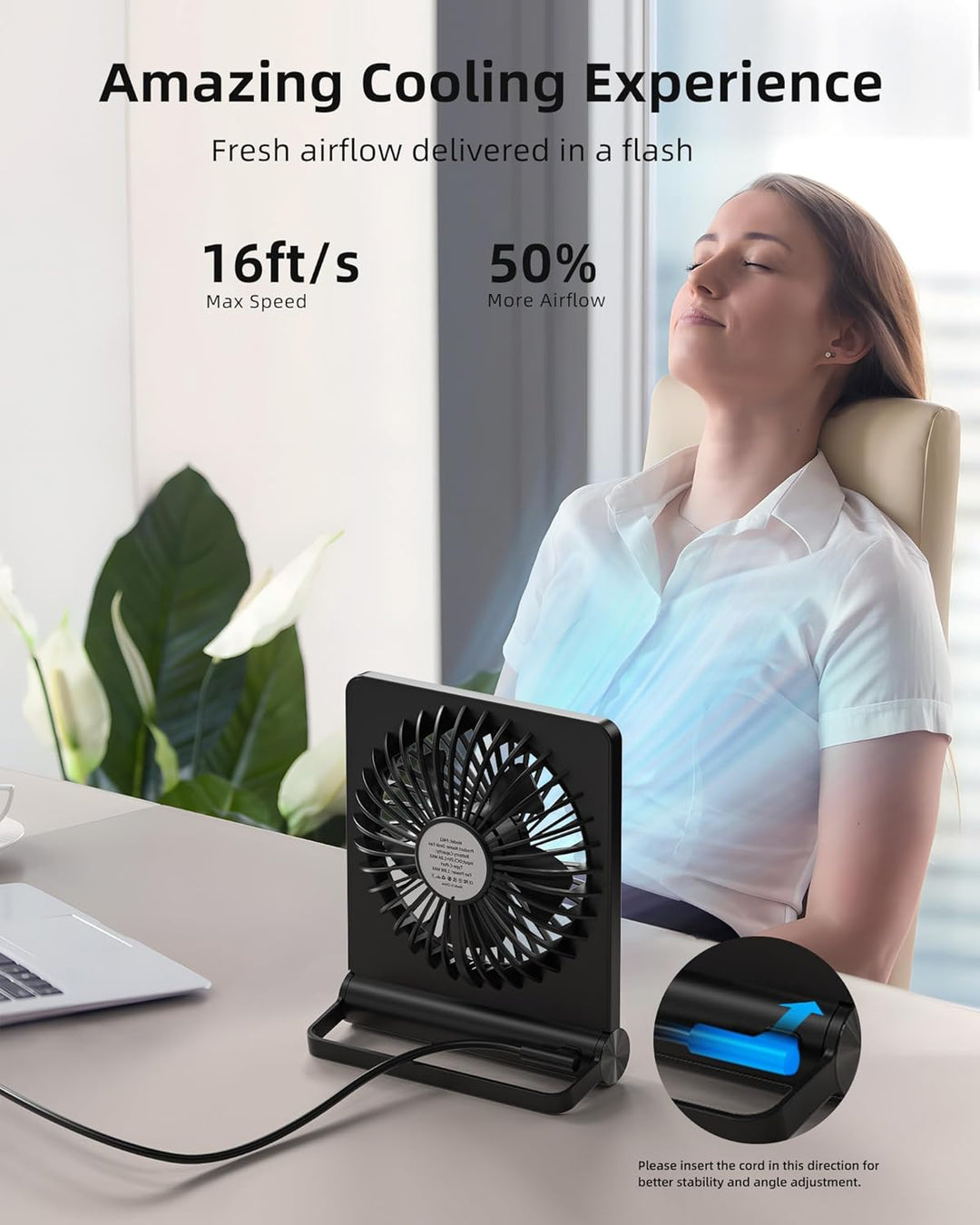 Ultra Quiet Small Desk Fan | Luvikno