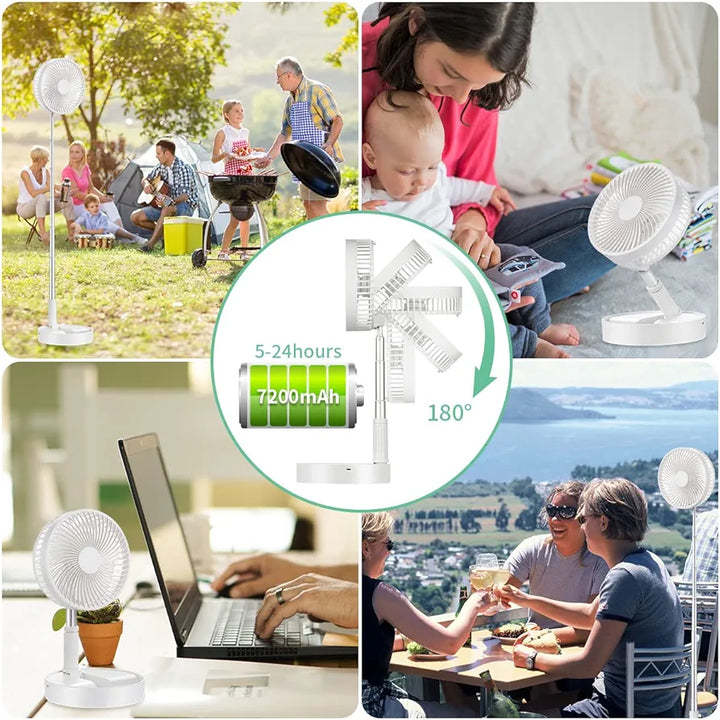 Bærbar oppladbar sammenleggbar skrivebordsvifte | Luvikno