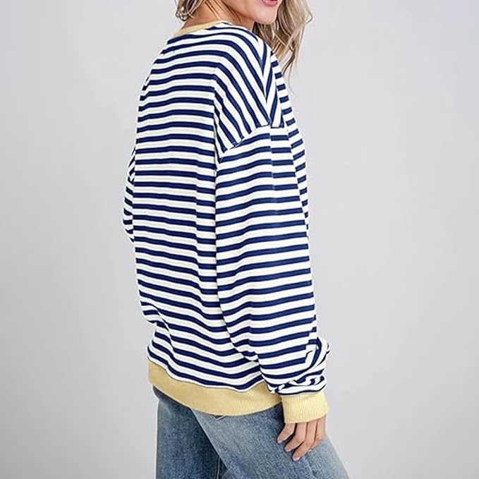 Luvik | Mukava Ylipitkä Raidallinen Neule