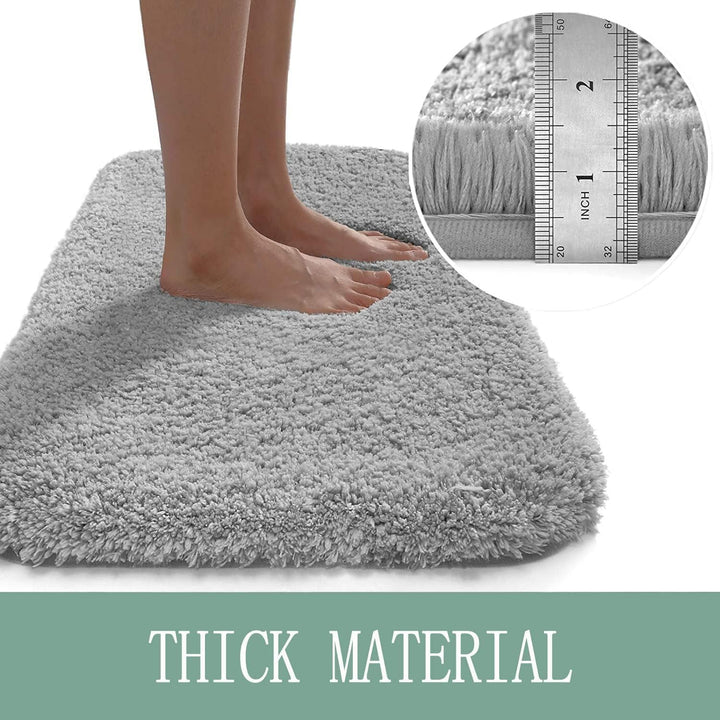 Tykk mikrofiber badematte - Myk, absorberende, sklisikker - Perfekt for bad og soverom | Luvikno