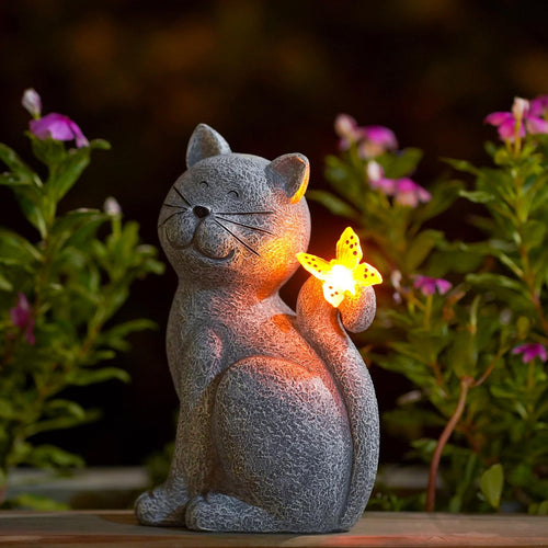 EnchantedKitty - Elegant dekorativ katt for utendørsområde Luvikno
