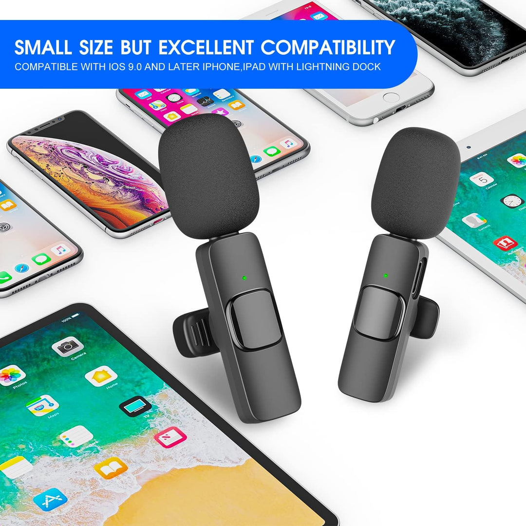 Luvikno | 2-Pack Trådløs Mikrofon for iPhone iPad