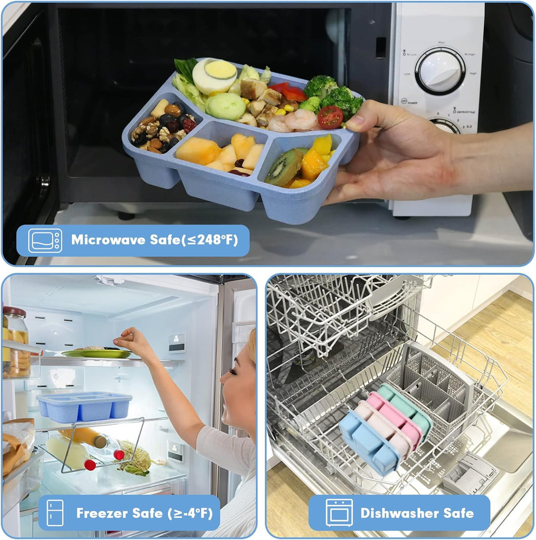 BentoBox – Sett med 4 Snacks Bokser med Skillevegger Luvikno