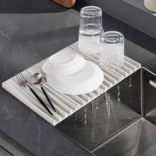 WaterDrain – Sammenleggbar Silikonmatte for Tørring og Beskyttelse av Arbeidsoverflater Luvikno