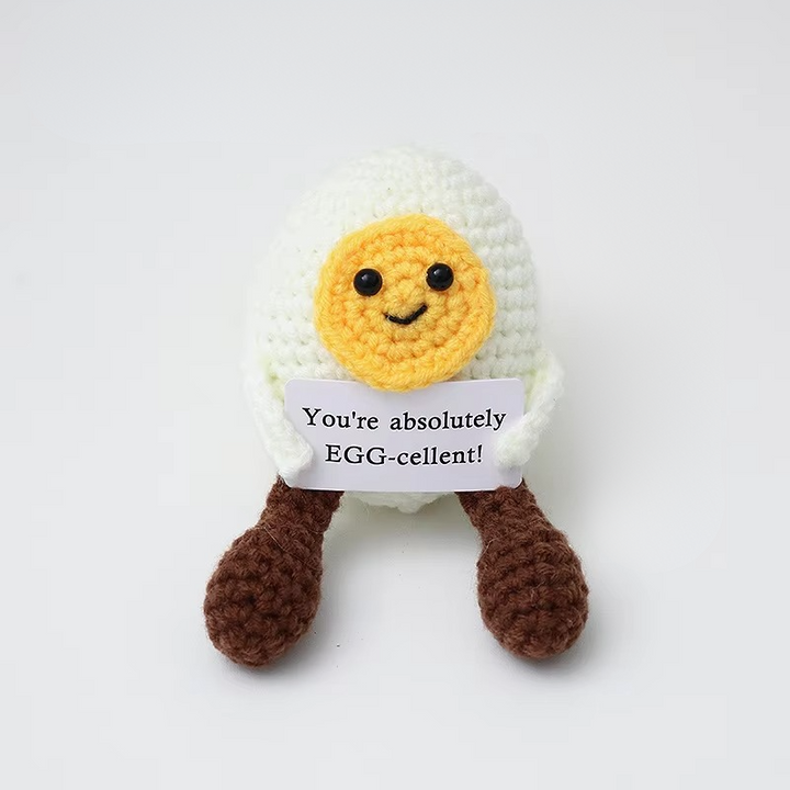 Charming Handmade Crocheted Hedgehog Doll with Positive Affirmation Card Luvikno