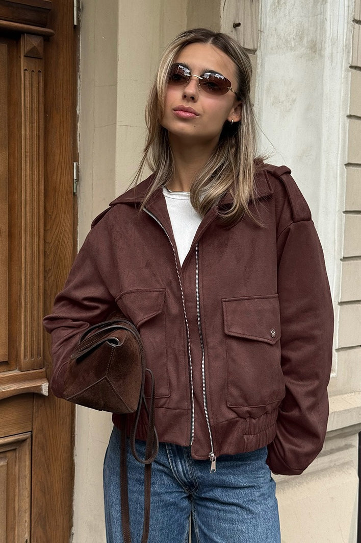 Luvik | Fit Brun Skinnjakke