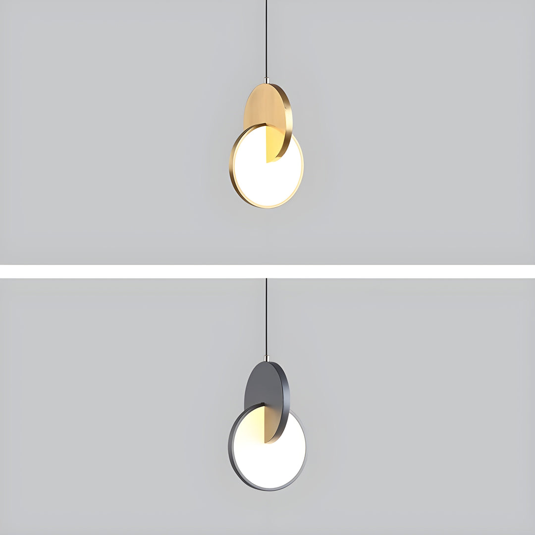 Moderne skandinaviske LED pendellampe med rundt ramme og varmt glød Luvikno