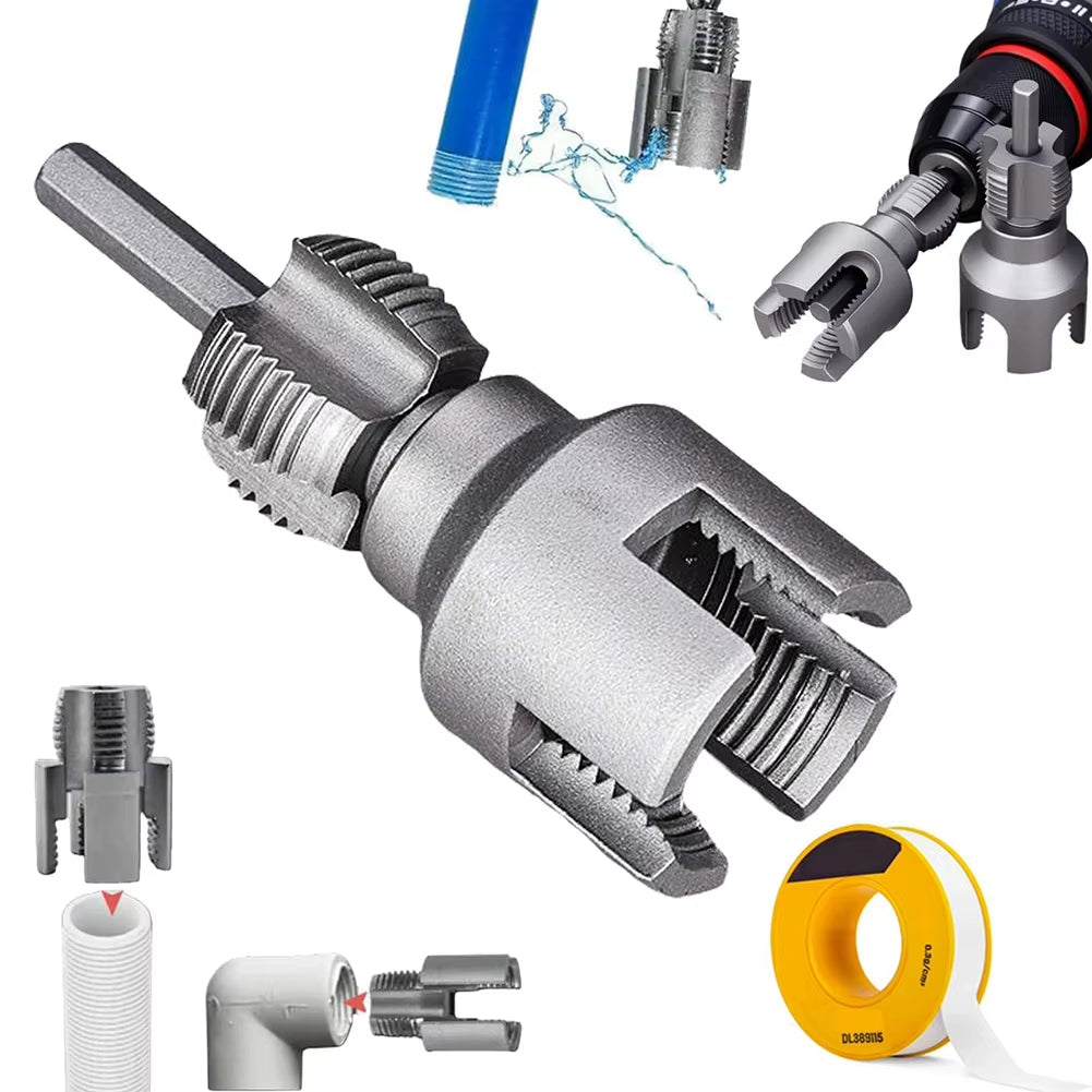 Pipe Thread Reamer & Edge Cutter Drill Attachment Tool | Luvikno