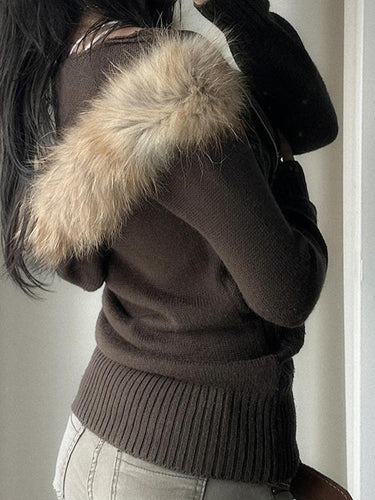 Luvik | Farge Vintage Twist og Pels Sømmjakke
