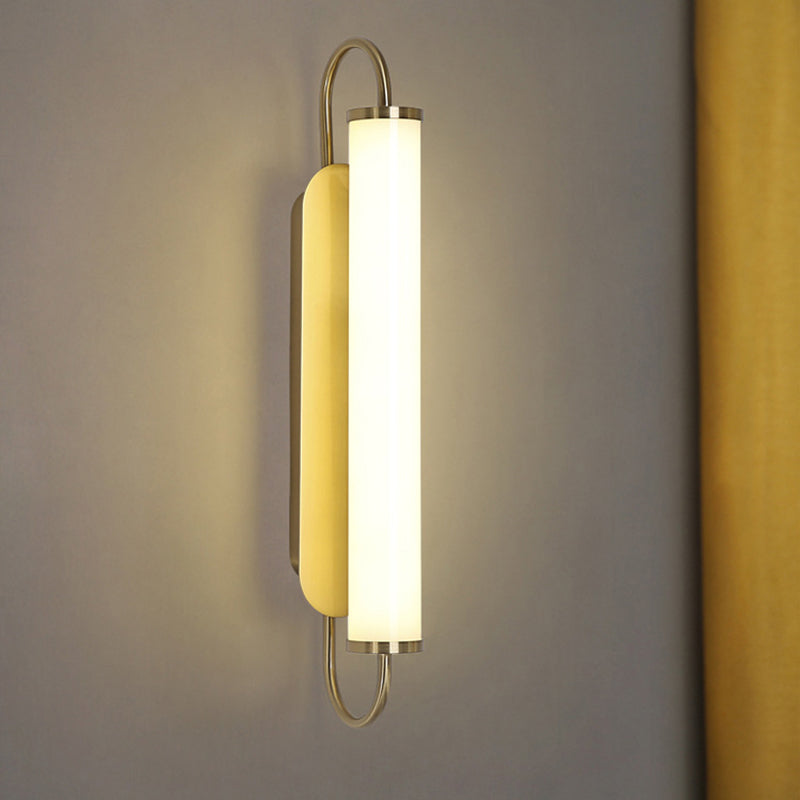 Arc rektangel metall vegglampe post-modern LED gull veggmontert armatur med tube akrylskjerm | Luvikno