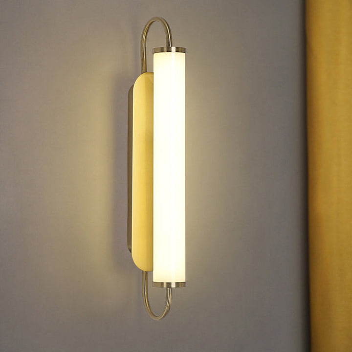 Arc rektangel metall vegglampe post-modern LED gull veggmontert armatur med tube akrylskjerm | Luvikno