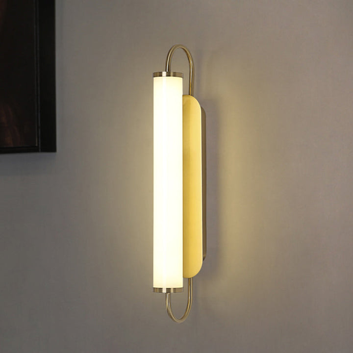 Arc rektangel metall vegglampe post-modern LED gull veggmontert armatur med tube akrylskjerm | Luvikno
