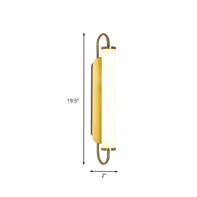 Arc rektangel metall vegglampe post-modern LED gull veggmontert armatur med tube akrylskjerm | Luvikno