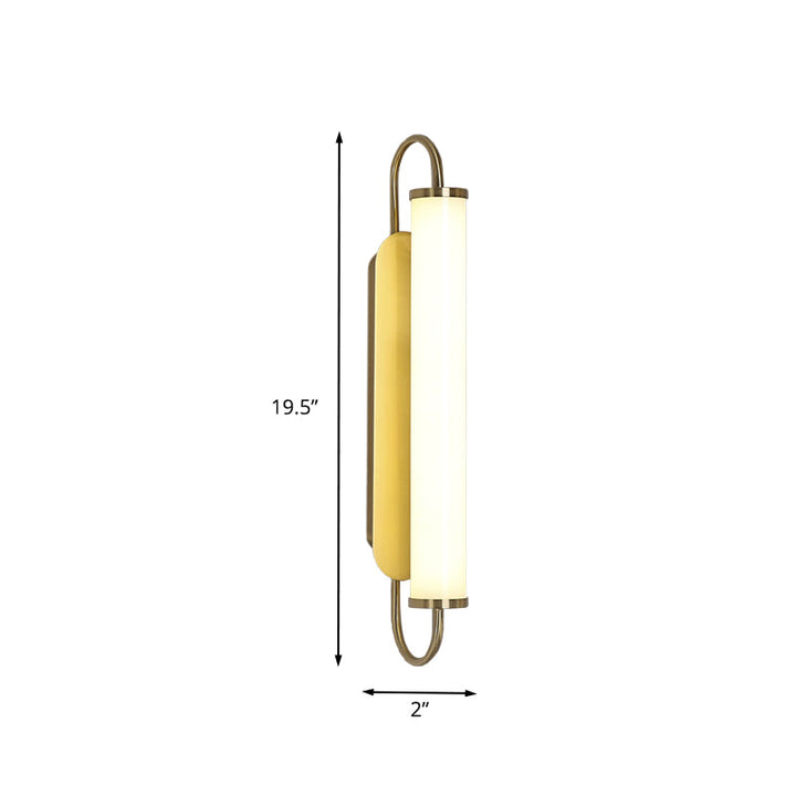 Arc rektangel metall vegglampe post-modern LED gull veggmontert armatur med tube akrylskjerm | Luvikno