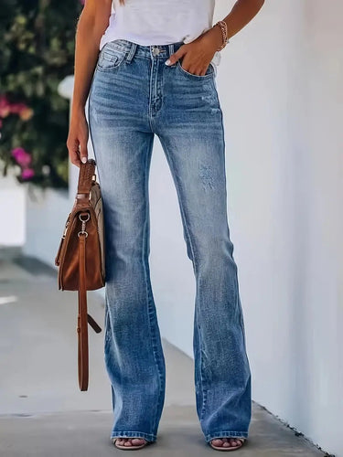 Luvik | Vaskede Bootcut-jeans med mye stretchy for kvinner