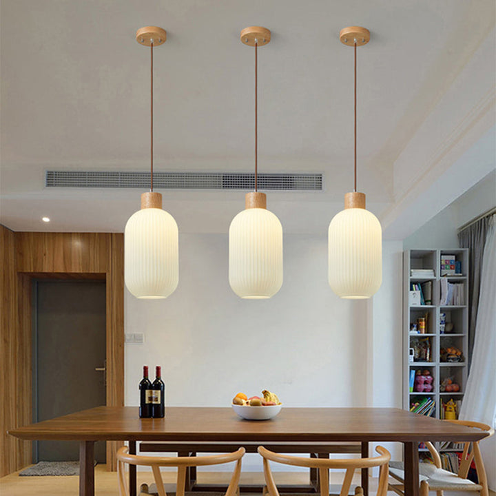 Luvikno | VintageLight - Stilig tre- og glasspendellampe