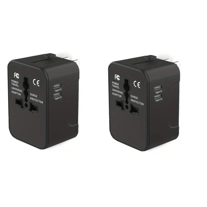 Universell reiseadapter med doble USB-porter | Luvikno